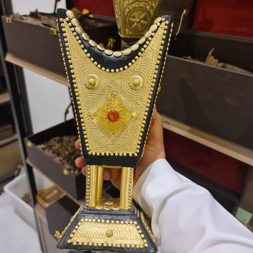 مبخرة ملكية نحاس وأسود كبير جدا فص - منهل الطيب