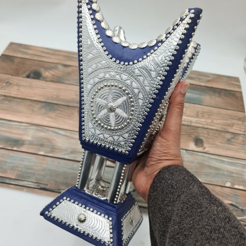 مبخرة ملكية فضي وأزرق كبير جدا - منهل الطيب