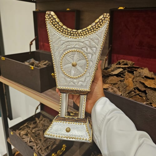 مبخرة ملكية فضي كبير جدا - منهل الطيب
