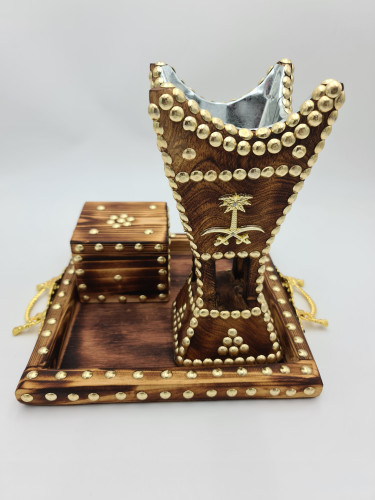 طقم مبخرة حائلية وسط مع صينية وصندوق