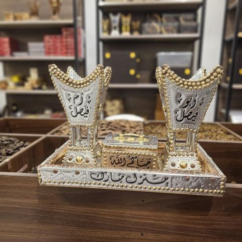 طقم مبخرتين كبير جدا وعلبة للعود شامل التوصيل