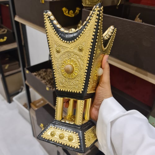 مبخرة ملكية نحاس وأسود كبير فص - منهل الطيب