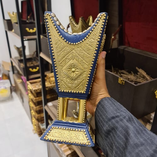مبخرة ملكية نحاس وأزرق كبير جدا - منهل الطيب