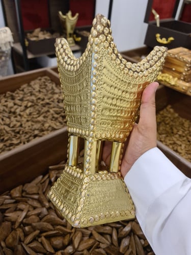 مبخرة حب الرمان ذهبي كبير خشب ناشف - منهل الطيب