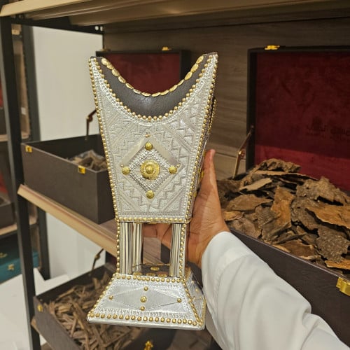 مبخرة ملكية فضي كبير جدا - منهل الطيب