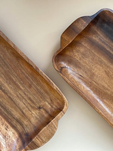 صحن تقديم خشبي - مستطيل كبير