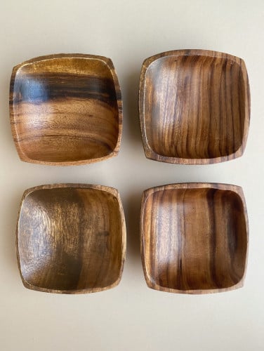 صحن تقديم خشبي - مربع صغير