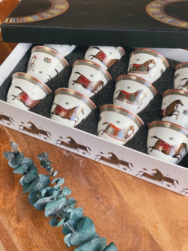 مجموعة فنجان قهوه خيول الهادية - 12 قطعة