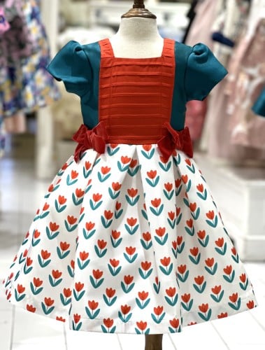 Peacock flowers dress