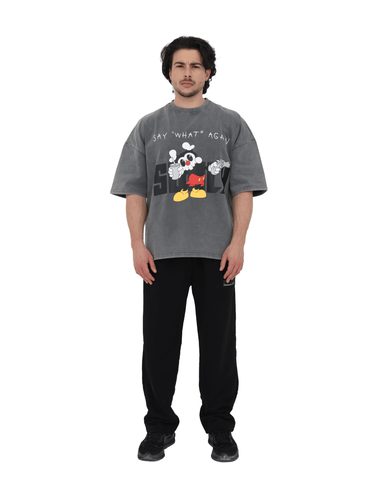 Say What Again Gray Washed T-shirt