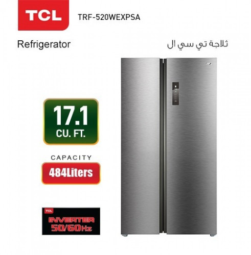 ثلاجه TCL دولابي استيل17.1قدم(002401)