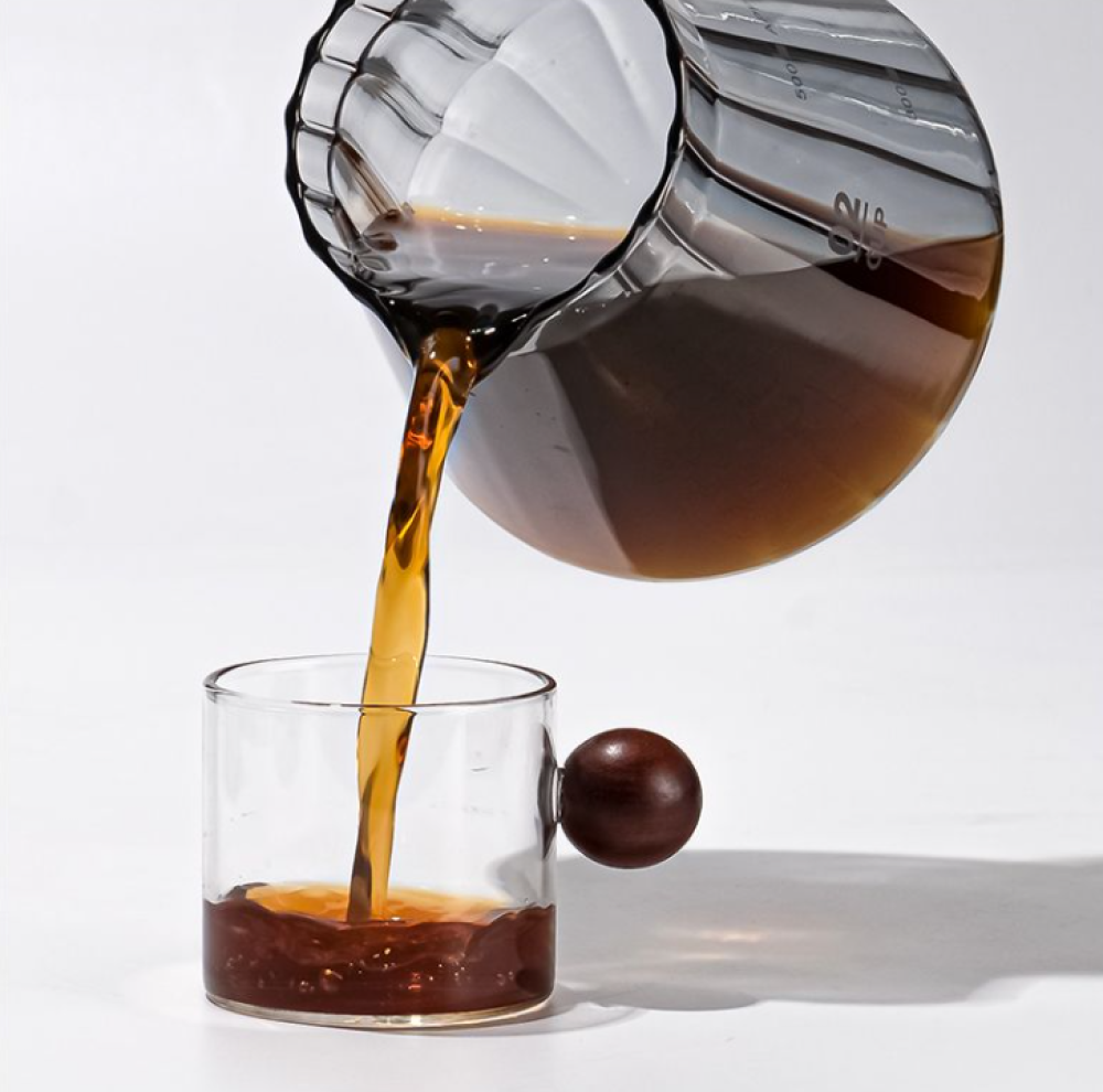 سيرفر V60 - زجاجي اسود داكن بغطا خشبي مقاس 01 - 02 | V60 Server Black