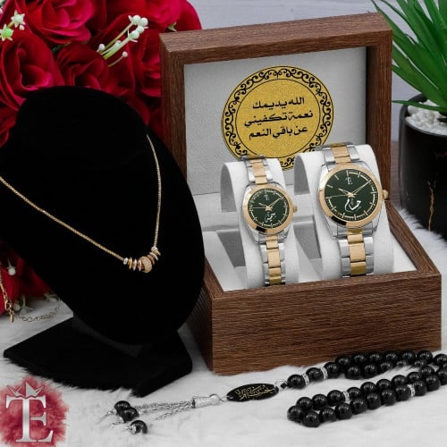 اطقم ساعات زوجيه كاملة راقيه بتصميم حديث وأنيق بال...