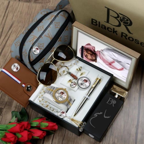 أطقم ساعات رجالية بتصميم مميز وراقي مع إكسسوارات أ...