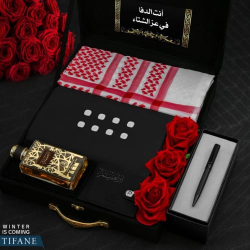 بوكسات هدايا رجالية قماش وشماغ بشكل جميل موديل M-1...