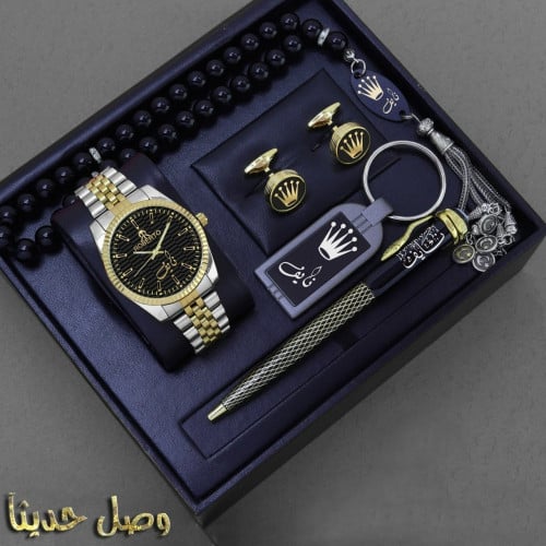 أطقم ساعات رجالية بتصميم عصري حديث مع مجموعة إكسسو...