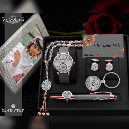 أطقم ساعات رجالية راقية مع مجموعة إكسسوارات مميزة...