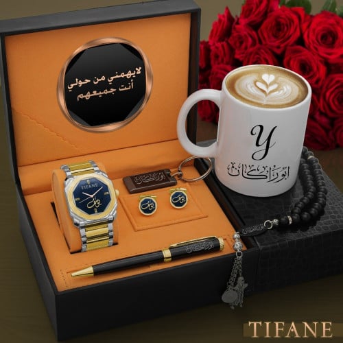 أطقم ساعات رجالية بتصميم عصري حديث مع مجموعة إكسسو...