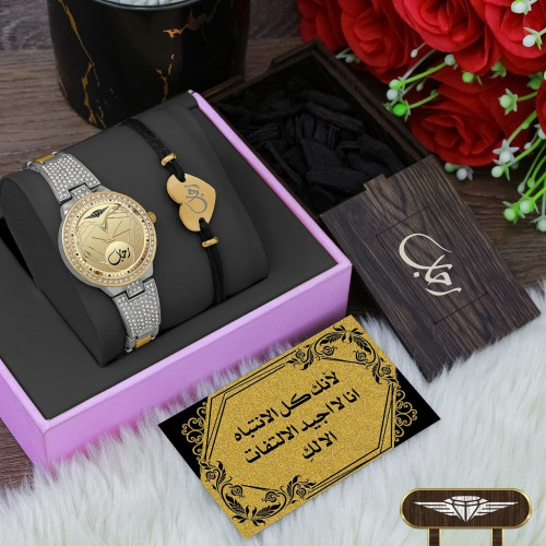 ساعه نسائية حديثة سل استيل مرصعه خط فصوص كرستال مع...