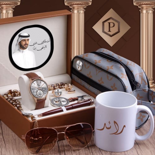 أطقم ساعات رجالية شكل جديد ومميز مع سبحة وقلم وكوب...