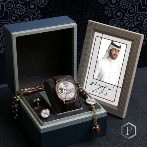 أطقم ساعات رجالية كلاسيك سير جلد مع إكسسوارات أنيق...