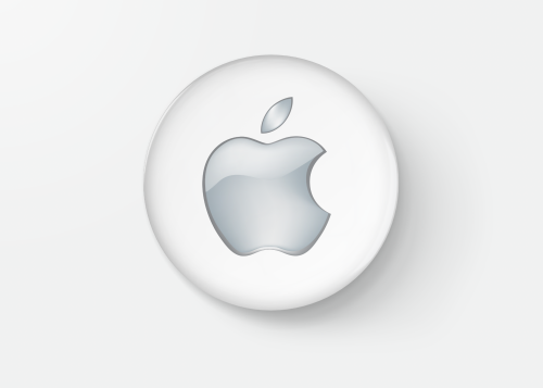 بادج شعار شركة ابل فضي