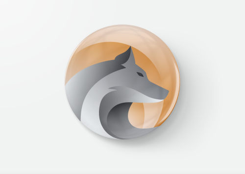 بادج ذئب بالوان متعددة