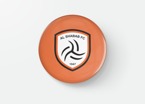 بادج شعار نادي الشباب السعودي بخلفية برتقالي