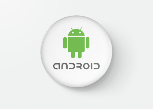 بادج شعار اندرويد مع الكتابة