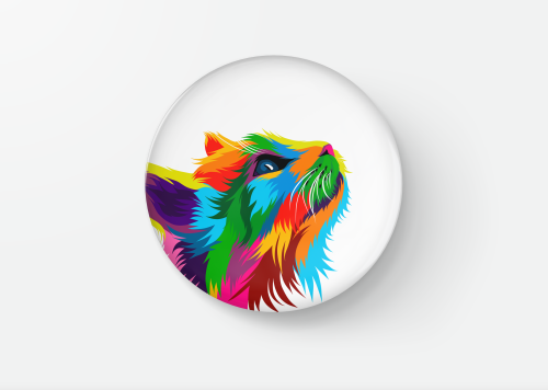 بادج قط بالوان متعددة 2