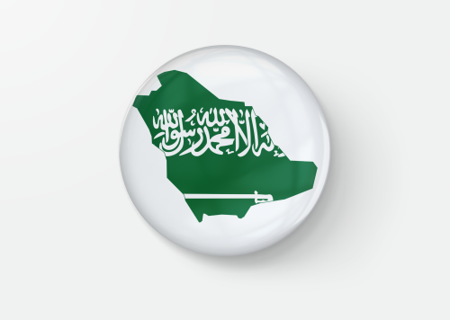 بادج علم وخريطة المملكة العربية السعودية