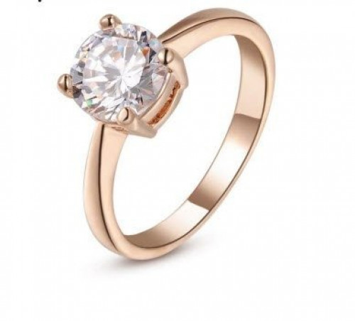 خاتم نسائي مطلي بالذهب مقاس 7.25 أمريكي