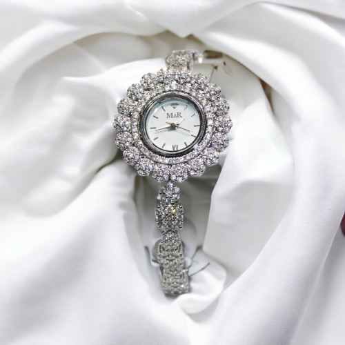 ساعة زركون فضي