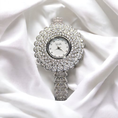 ساعة زركون فضي