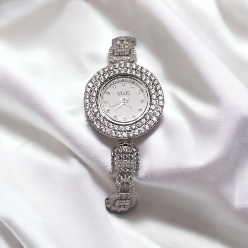 ساعة زركون فضي