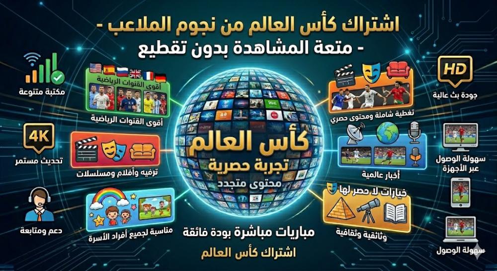 اشتراك كأس العالم من نجوم الملاعب متعة المشاهدة بدون تقطيع