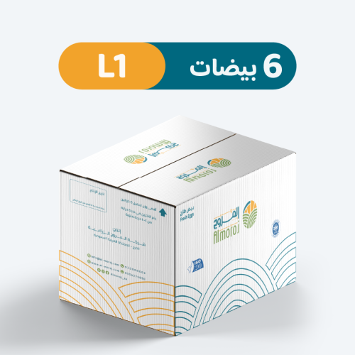 كرتون بيض طازج - 6 بيضات - مقاس L1