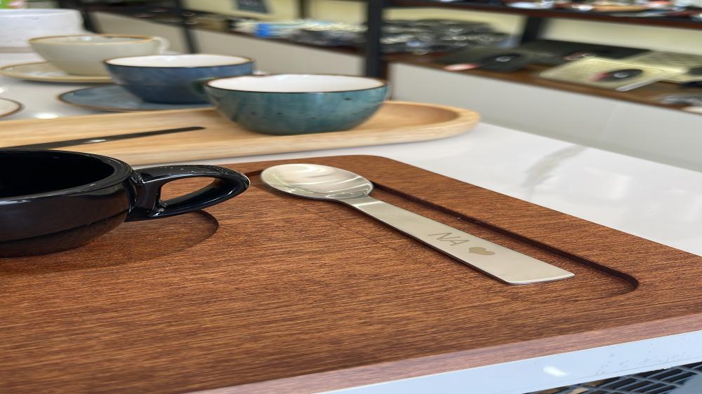 ملعقة اسبريسو أكمي مع كتابة ليزر  - Espresso spoon acme