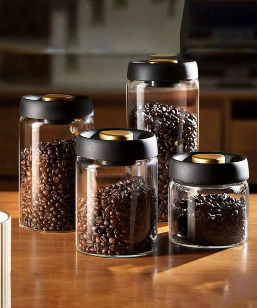 حافظة حبوب القهوة وعاء زجاجي احجام متعددة - أساس