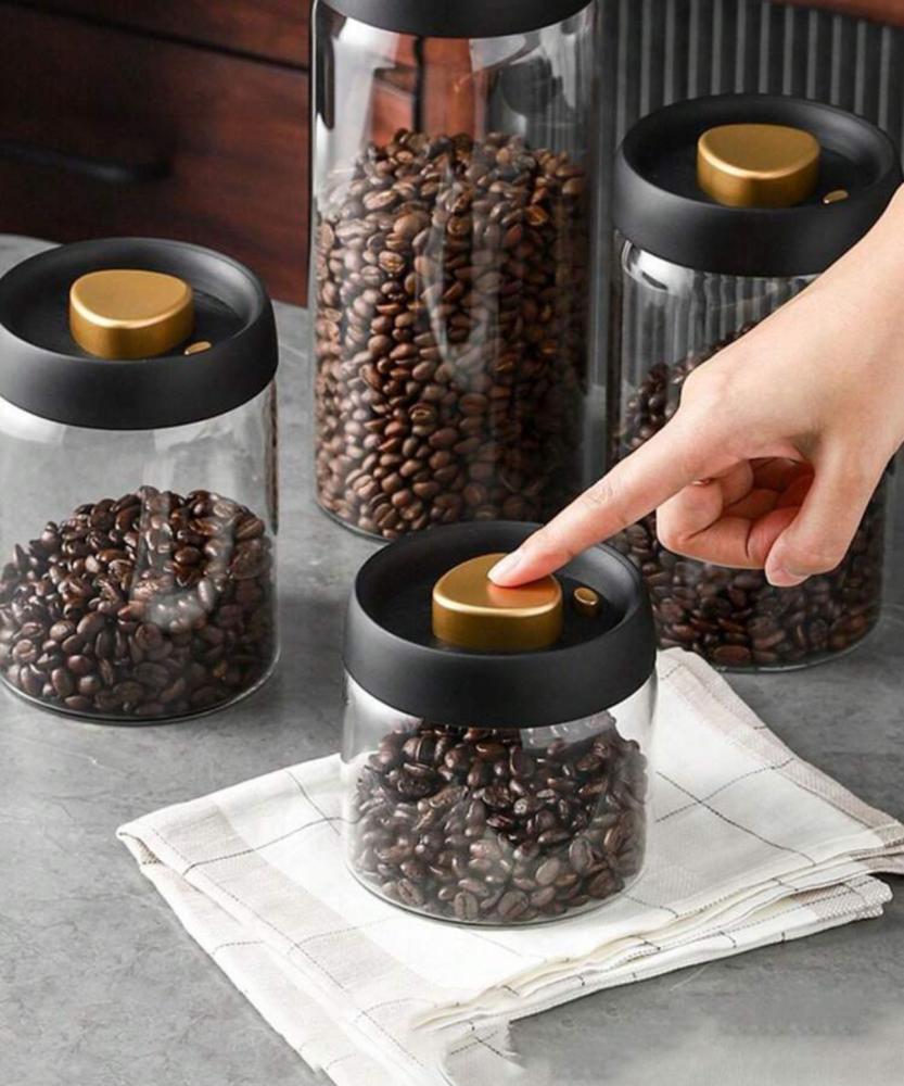حافظة حبوب القهوة وعاء زجاجي احجام متعددة - أساس