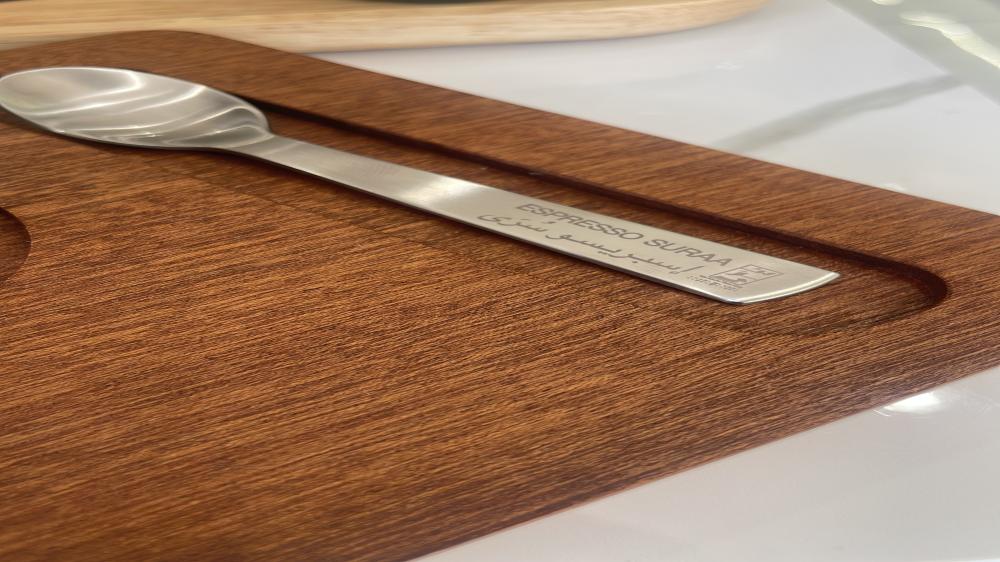 ملعقة اسبريسو أكمي مع كتابة ليزر  - Espresso spoon acme