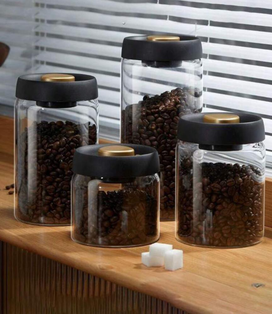 حافظة حبوب القهوة وعاء زجاجي احجام متعددة - أساس
