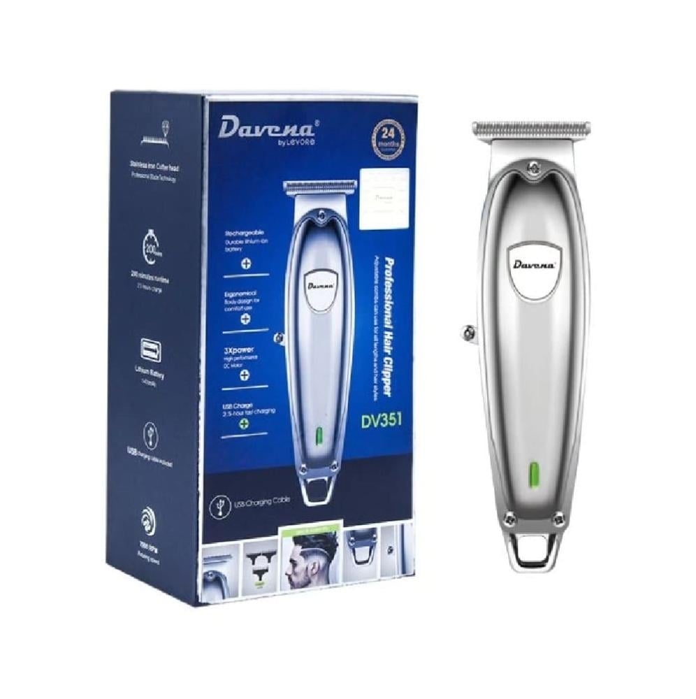 ماكينة حلاقة دافينا لتشذيب الشعر الاحترافية DV-351 - فضي
