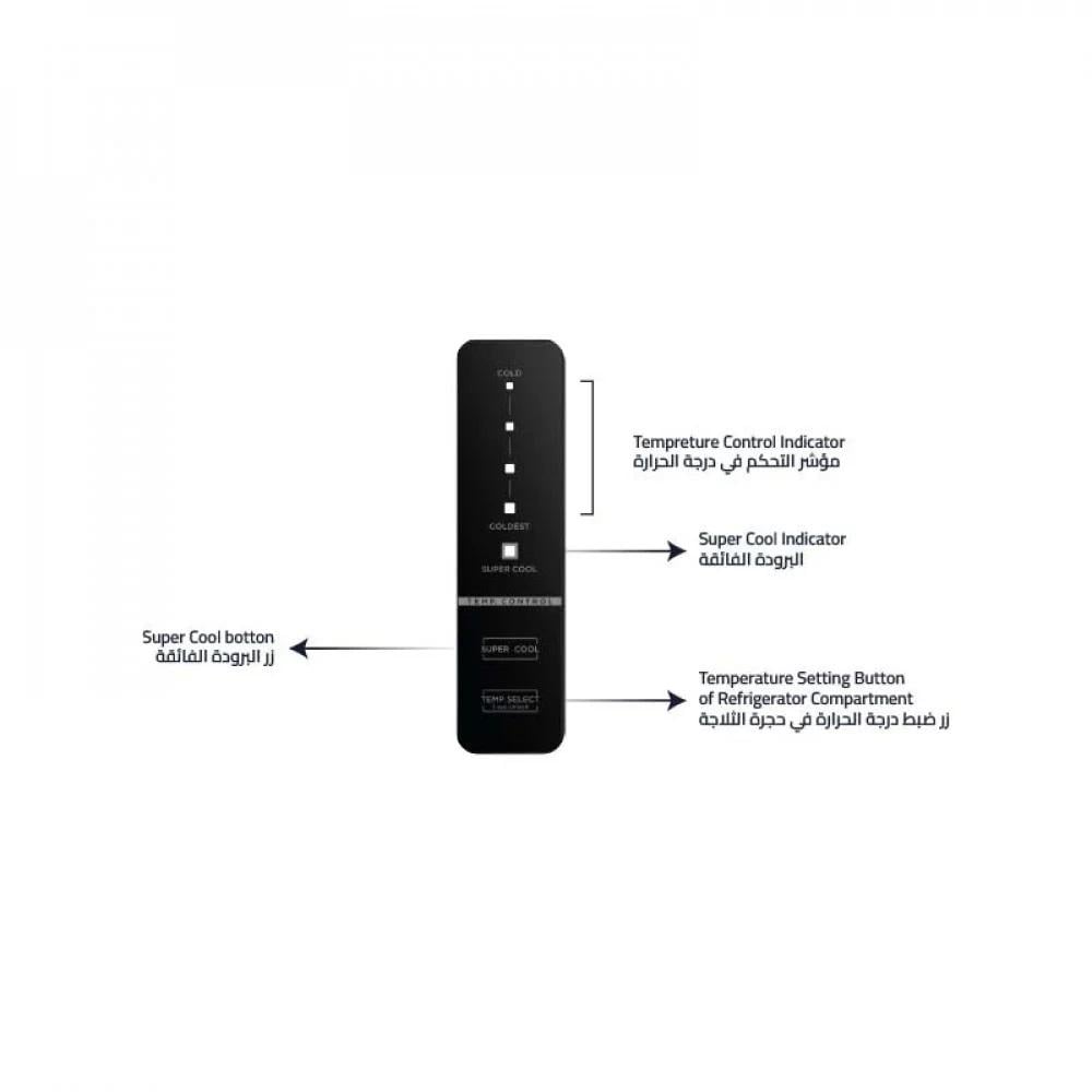 جنرال سوبريم ثلاجة 18.0 قدم , استيل , كمبروسرانفيرتر , شاشه تحكم خارجيه , اضاءة LED , نظام تدفق الهواء المتعدد , قفل مع مفتاح للباب , مقابض خارجية , ارفف زجاج - GS90SSI