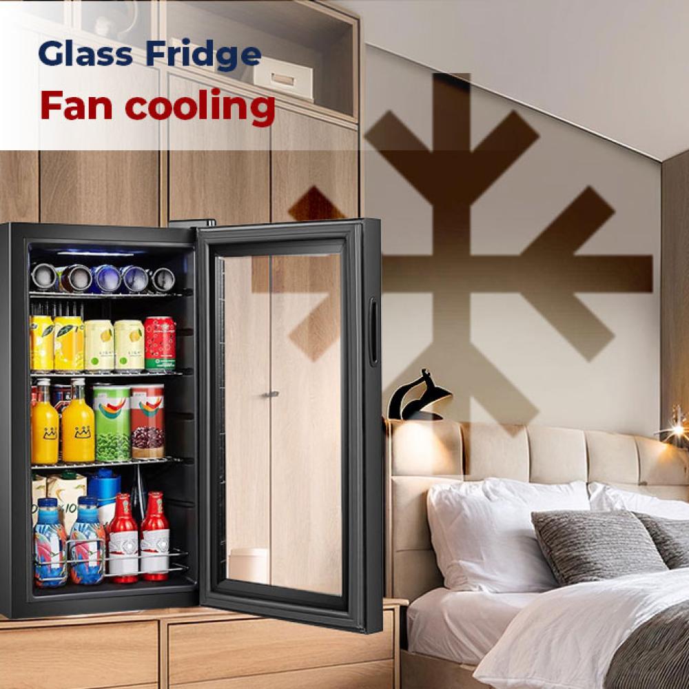 ثلاجة أرو خزانة تبريد سعة ٩٠ لتر | مادة لوحة زجاجية كاملة | 3 أسلاك رف |نظام التحكم الميكانيكي |المبخر الخارجي |اللون الأسود |تبريد المروحة نظام التبريد |إضاءة داخلية LED | اسم الموديل: RO-110SCK
