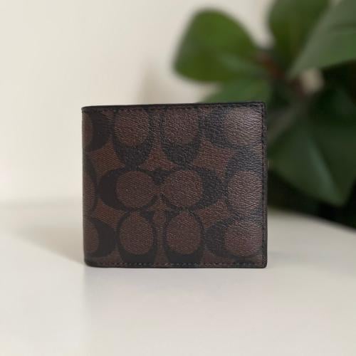 محفظة كوتش رجالية قطعتين بني