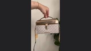شنطة مايكل كورس top handle بني وأسود