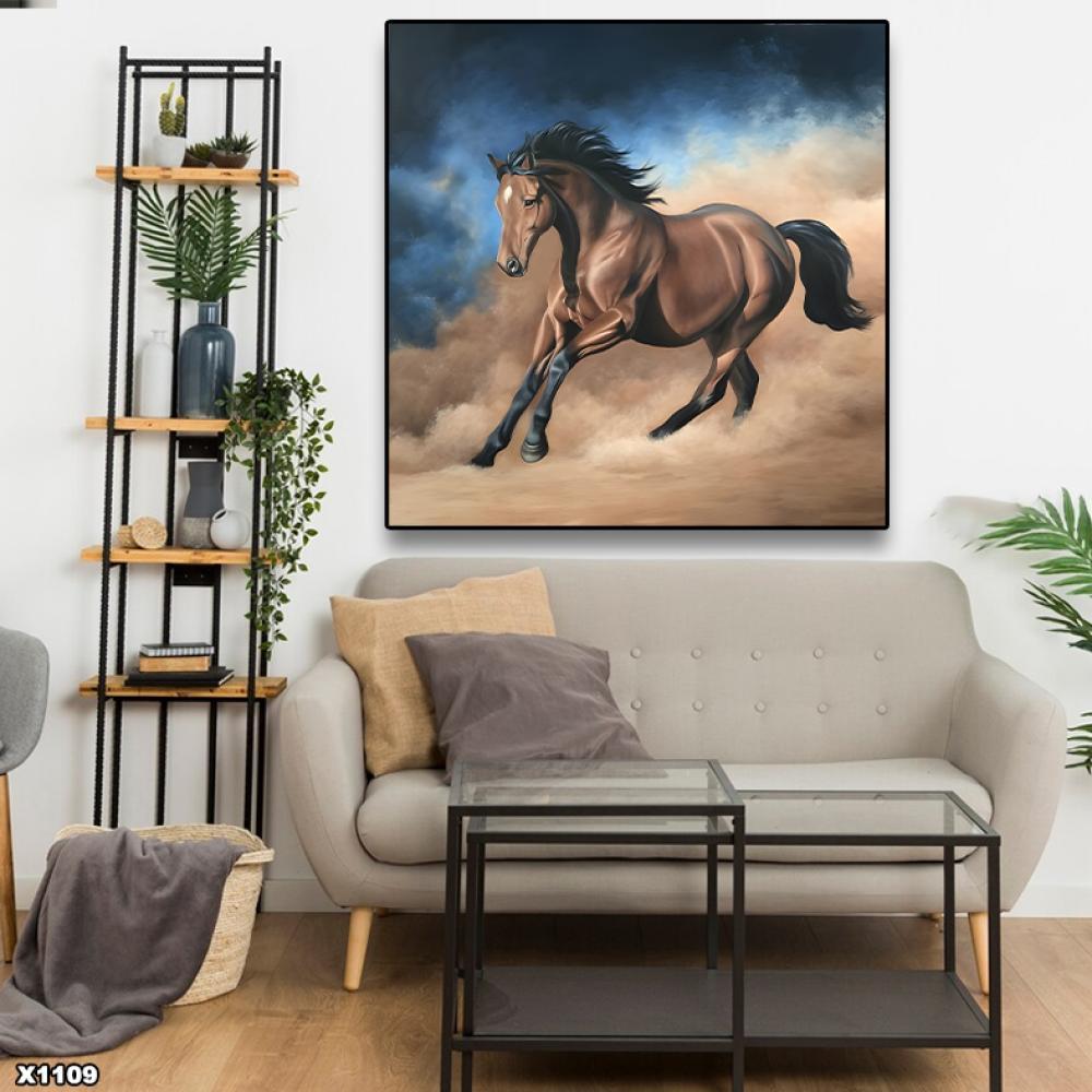 لوحة كانفس خيل مربعة