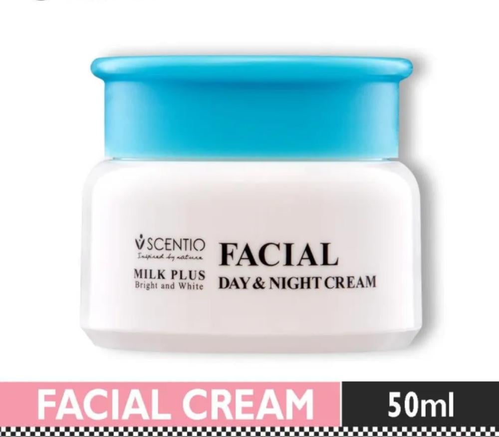 كريم الوجه الليلي والنهاري - Scentio Milk Plus Bright & White