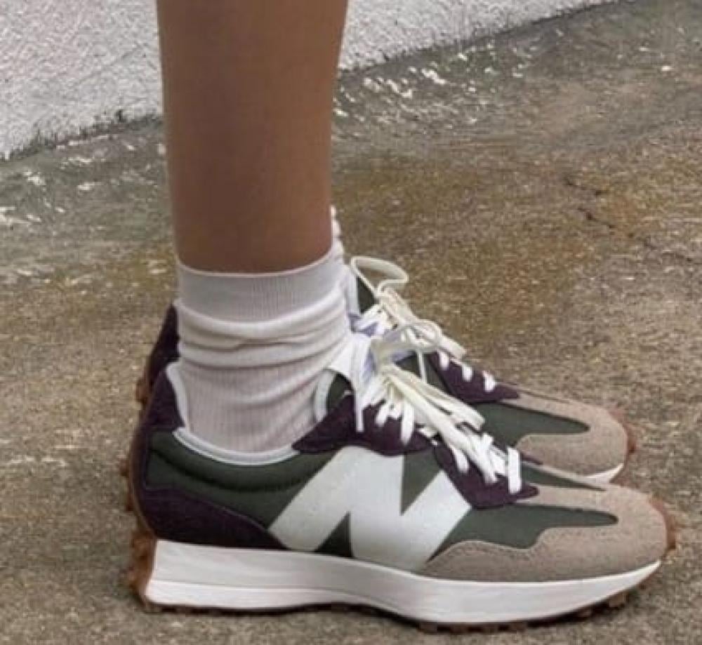 New Balance 327 Oak leaf Green Mystic Purple خطوتي للاحذية العالمية